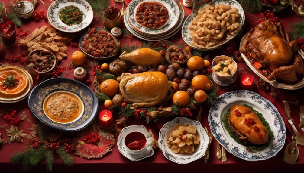 diverse christmas dishes worldwide