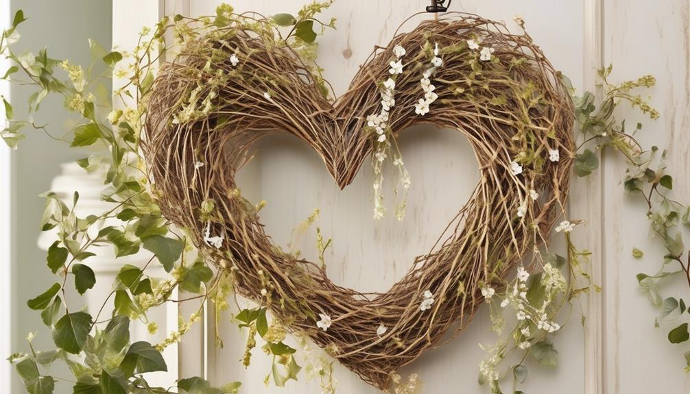 diy rustic heart wreath