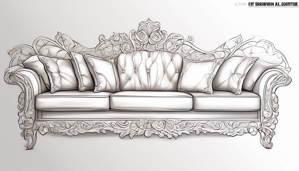 drawing a detailed sofa