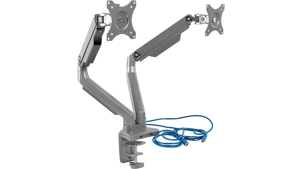 dual monitor arm with usb