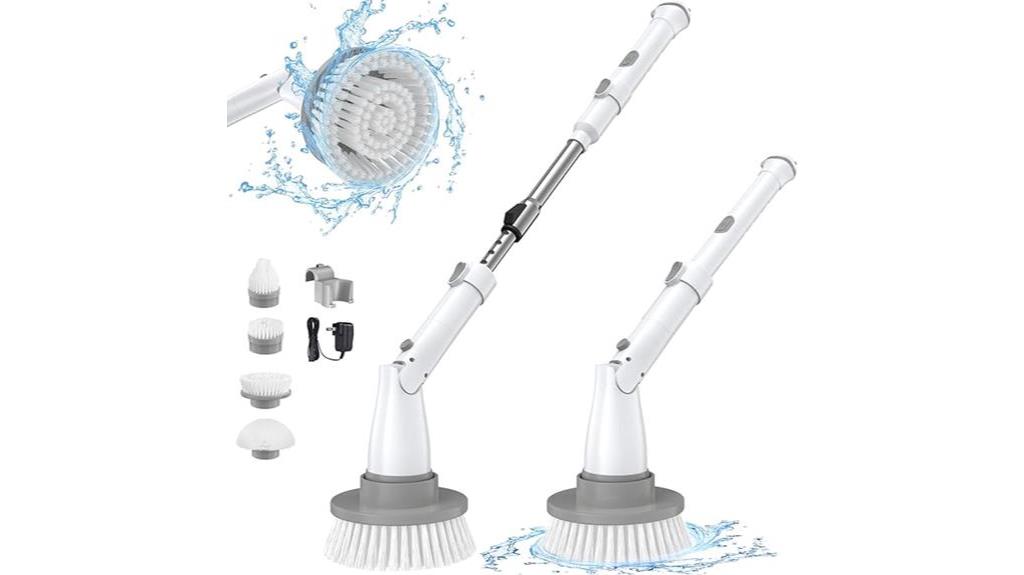 electric spin scrubber with extension arm