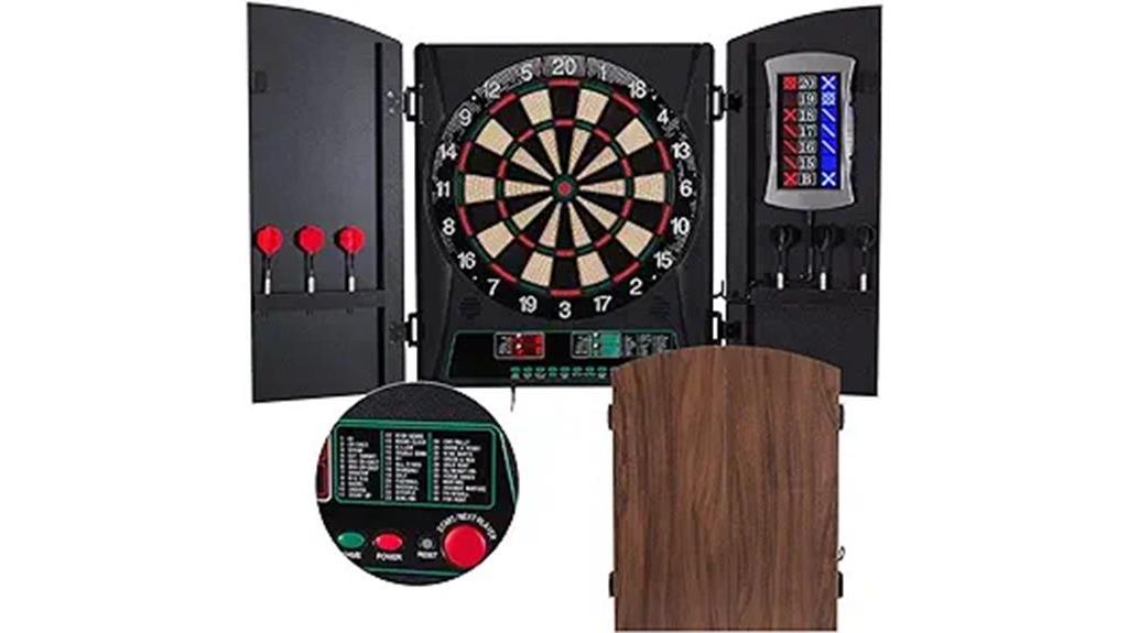 electronic dartboard with cabinet