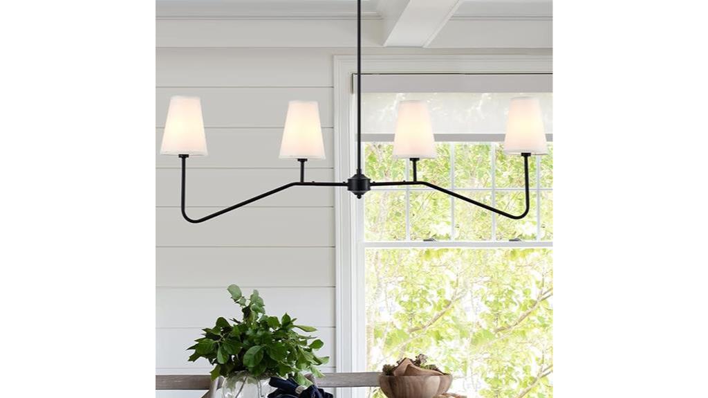 elegant 4 light linear chandelier