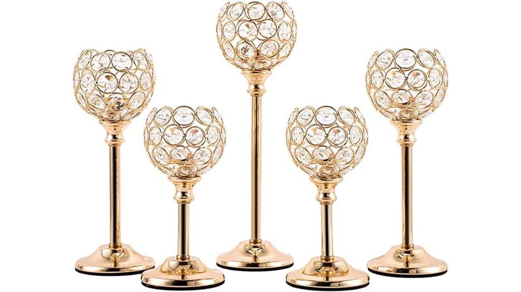 elegant gold crystal candleholders