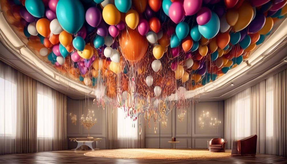 elegant hanging decoration with balloons