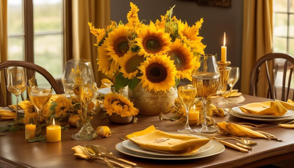 elevating dining with sunflowers