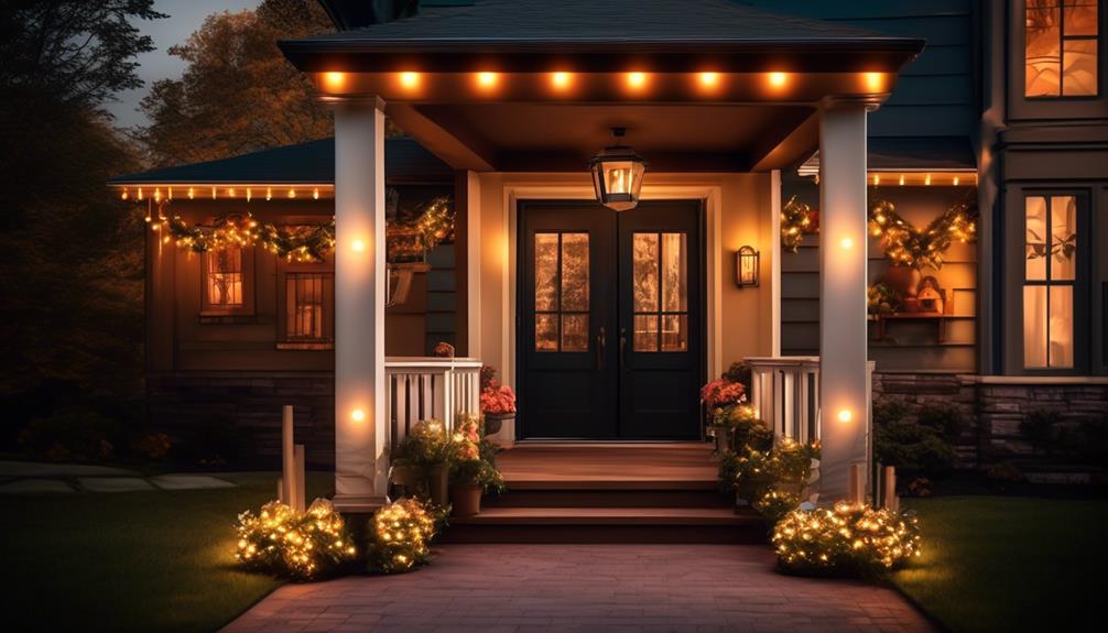enhancing porch aesthetics with colored lights
