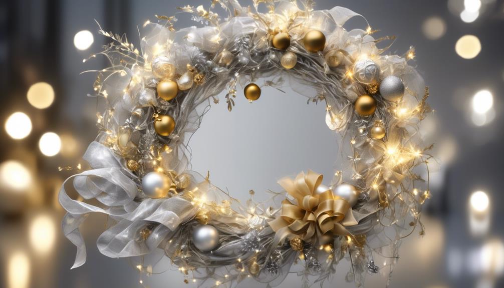 exquisite metallic wreath design