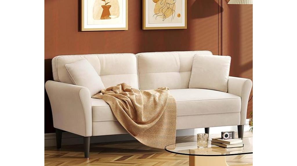 fast assembly white velvet couch