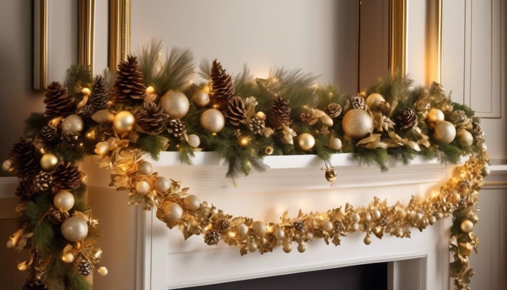 festive gold christmas garland