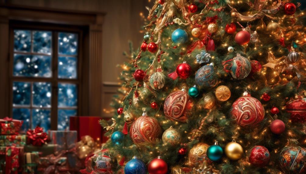 festive holiday ornament display