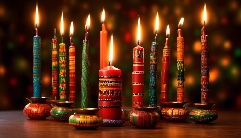 festive kwanzaa candle arrangement