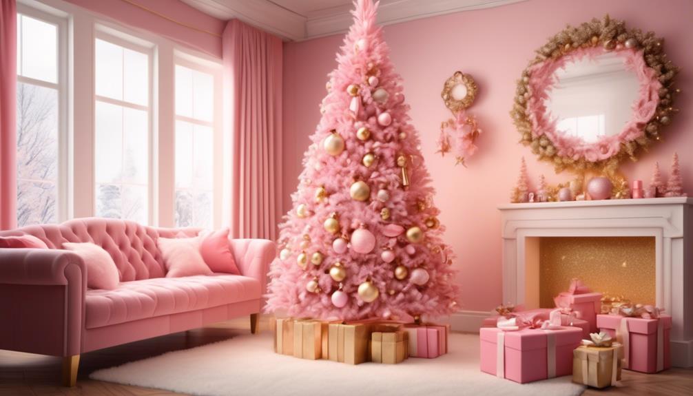 festive pink tree decoration