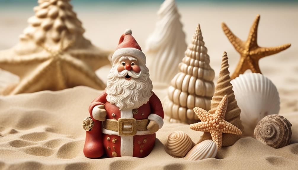 festive sandy santa decorations