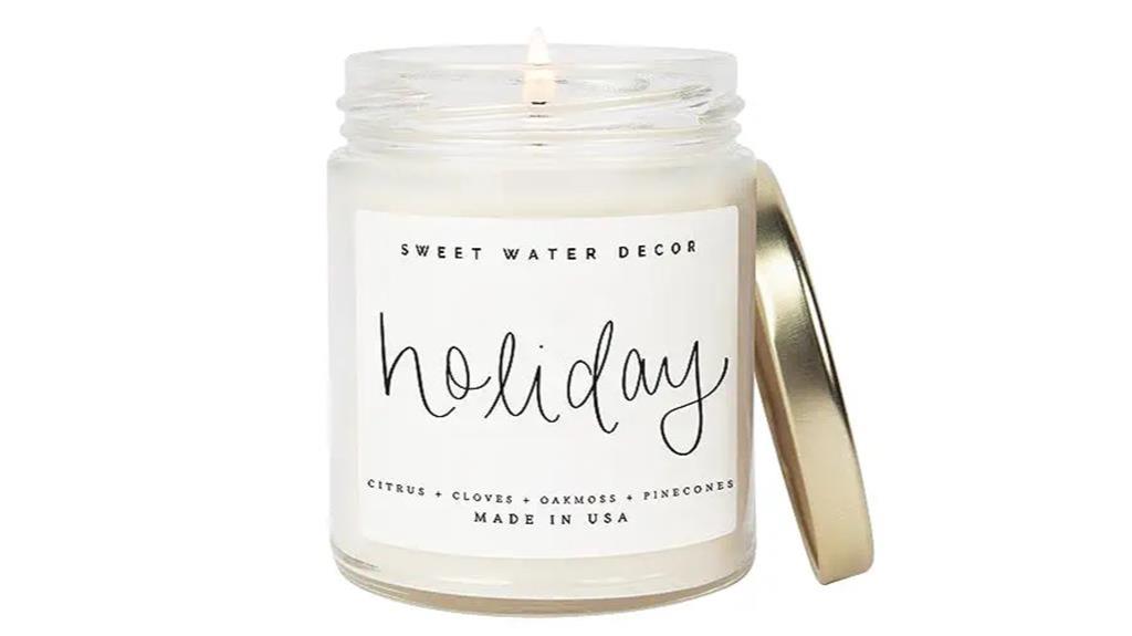 festive scented soy candle