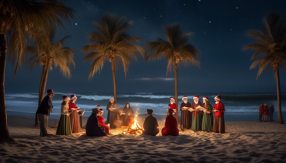 festive singing by the sea