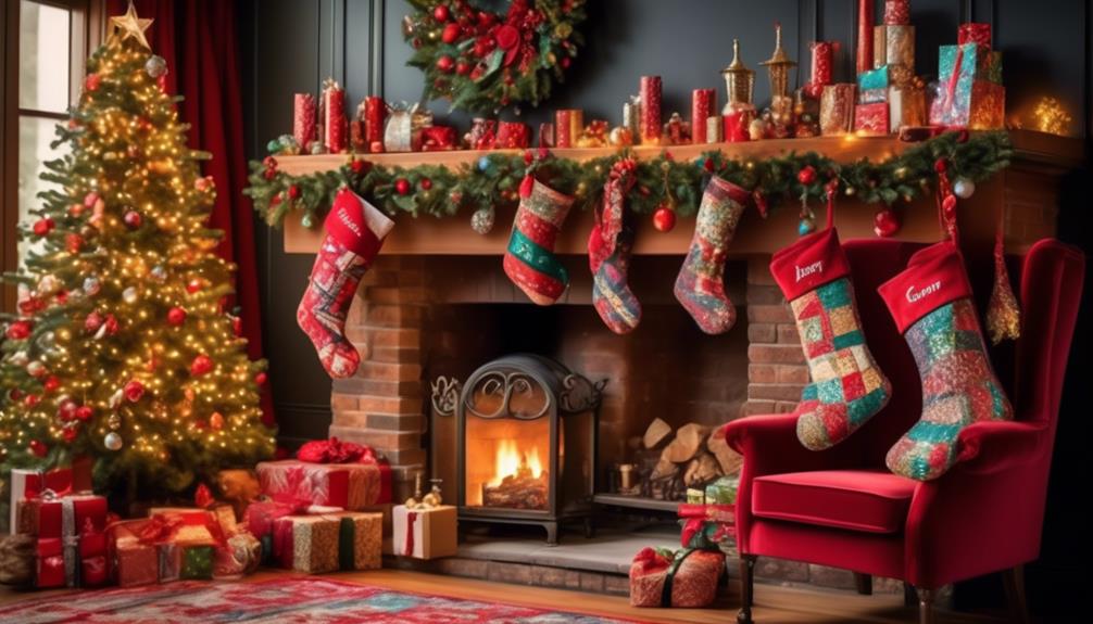 festive stockings on display