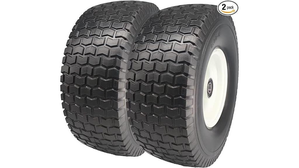 flat free lawn mower tires