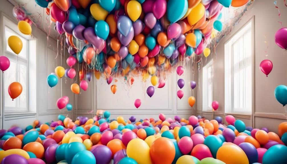 floating balloons touch the ceiling