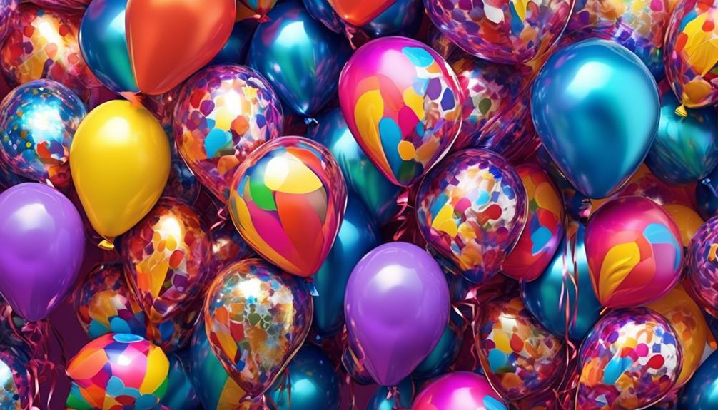 floating colorful helium balloons