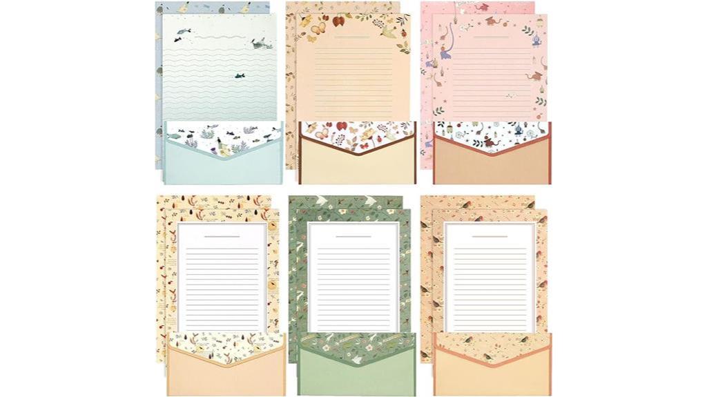 floral themed stationery set