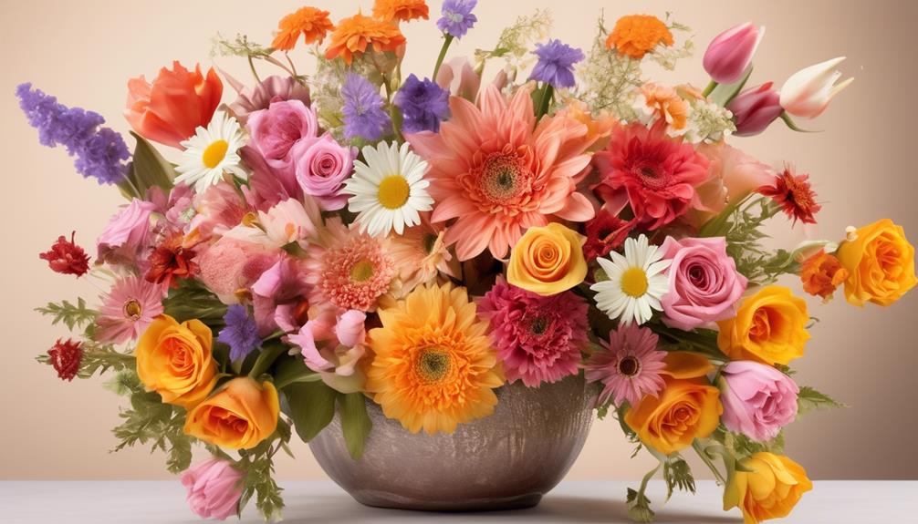 floral variety in arrangement