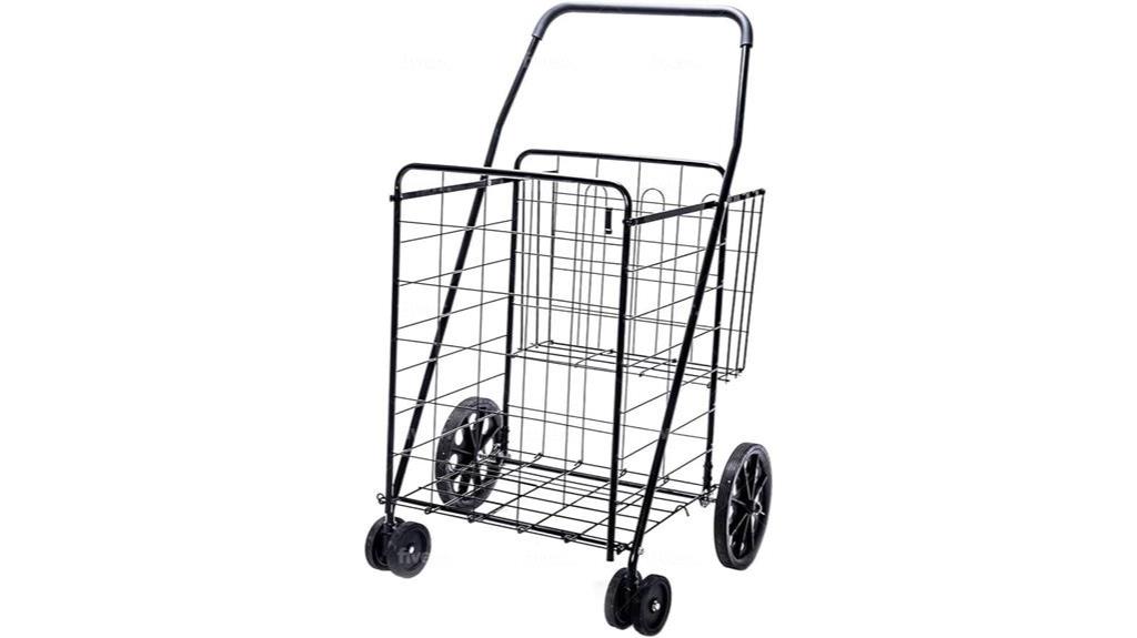 foldable shopping cart with swivel wheels