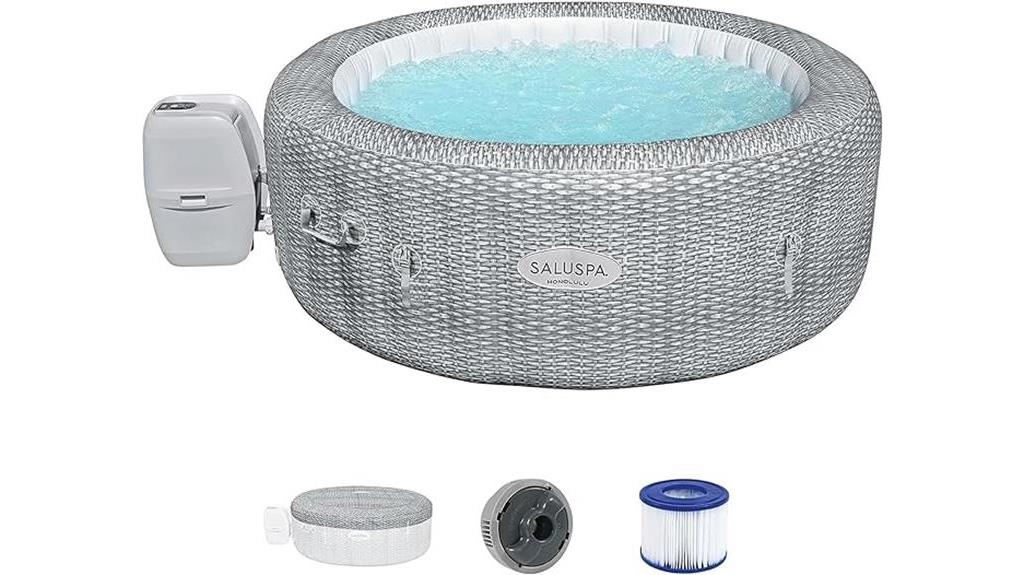 gray inflatable hot tub