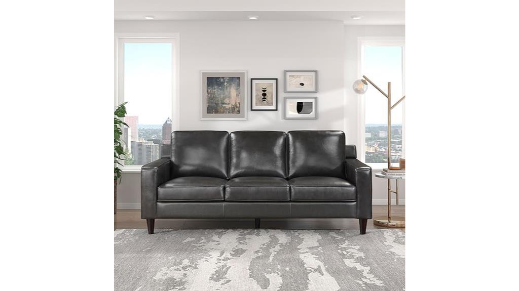 gray leather match sofa