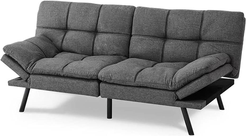 grey convertible loveseat sofa