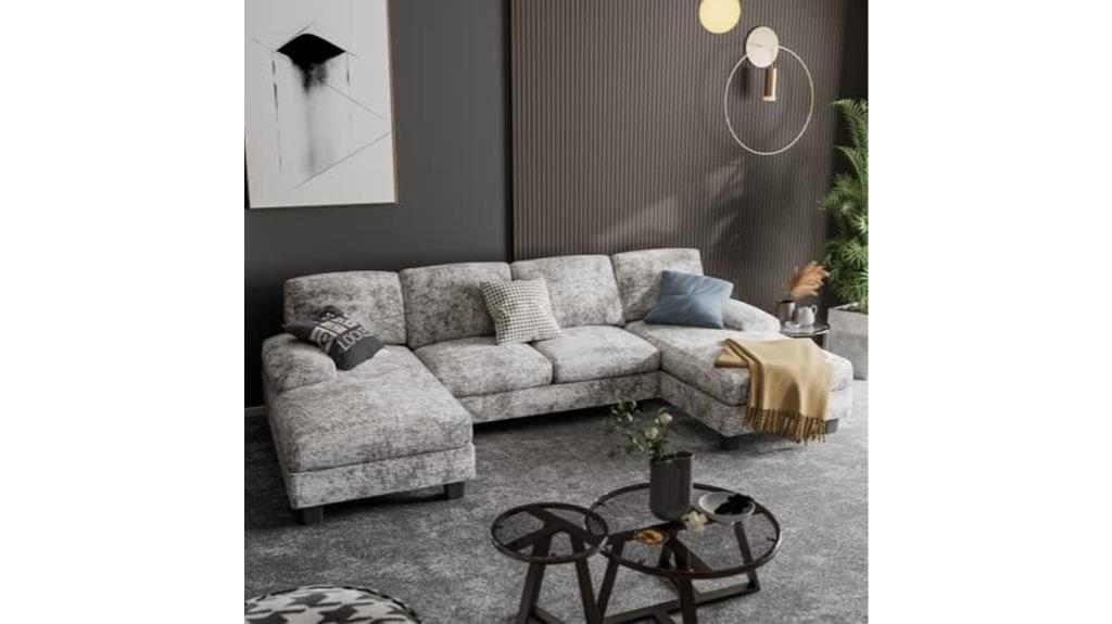 grey double chaise sectional