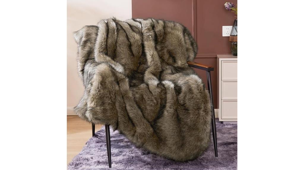 grey faux fur blanket