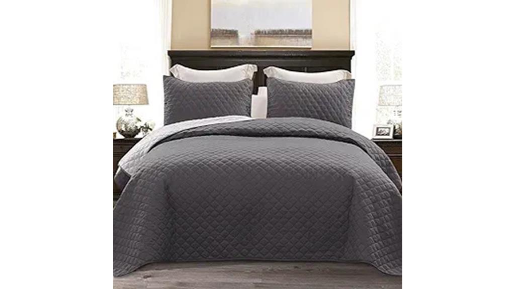 grey reversible quilt bedding