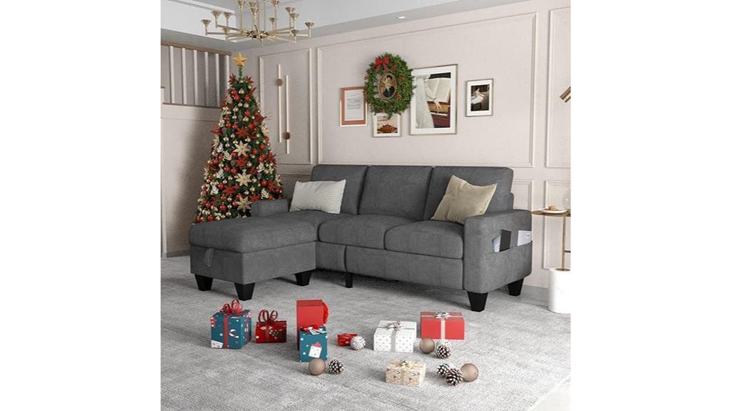 grey snowflake velvet couch