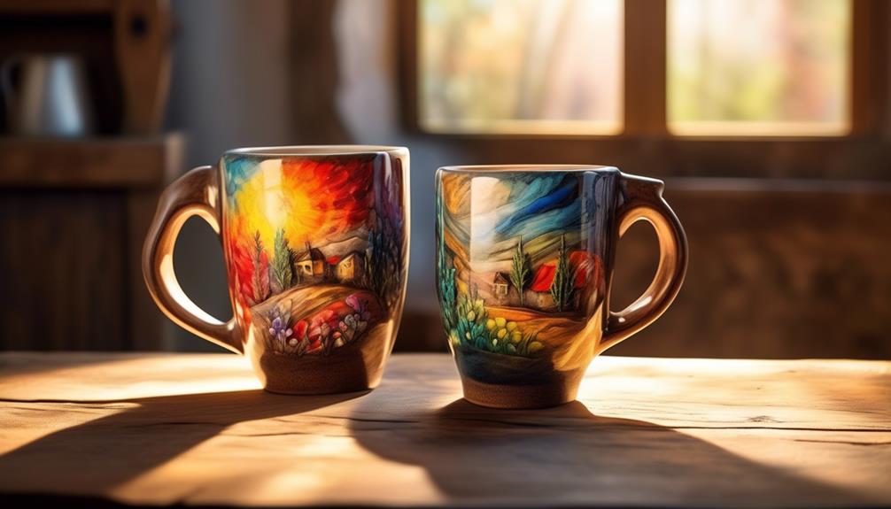 hand painted ceramic coffee mugs