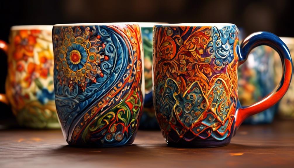 handcrafted artistic ceramic mugs