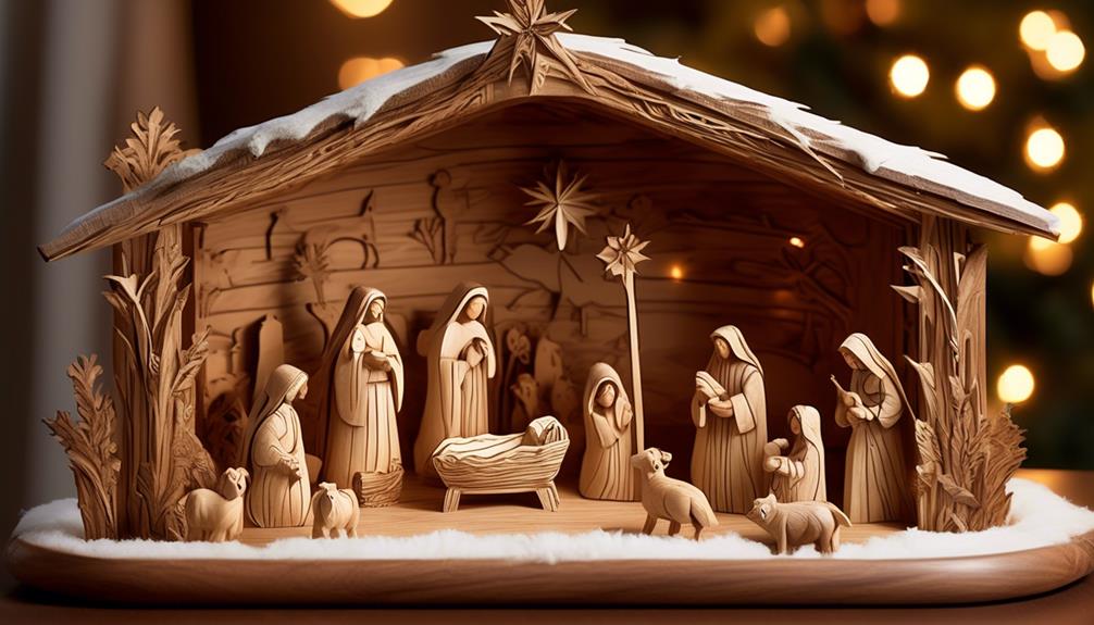 handcrafted wooden nativity scenes