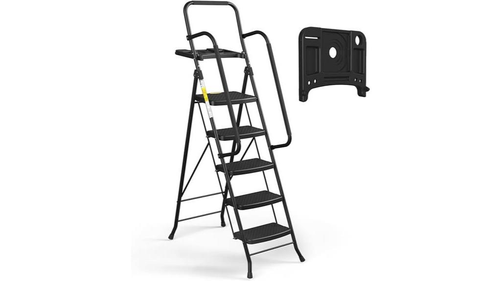 handrail equipped 5 step ladder