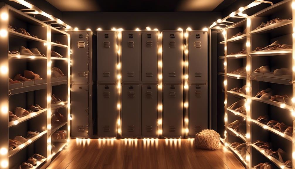 hanging lights in locker