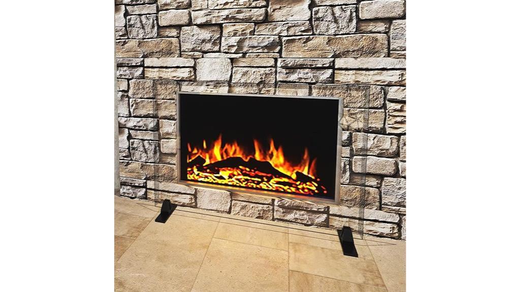 high quality glass fireplace screen