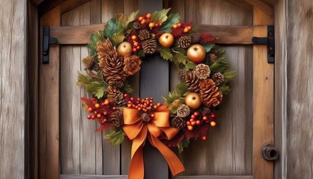 holiday wreath on front door