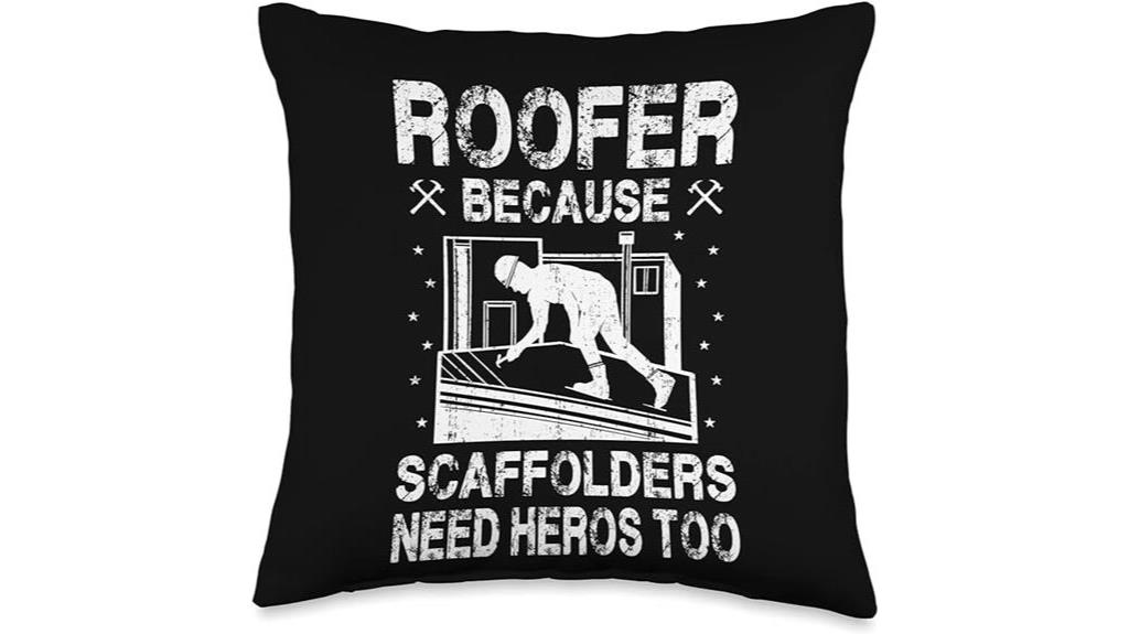 humorous construction worker decorative pillow