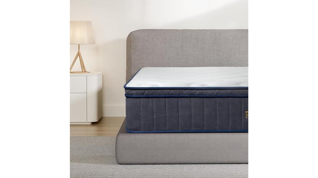hybrid queen mattress in grey blue