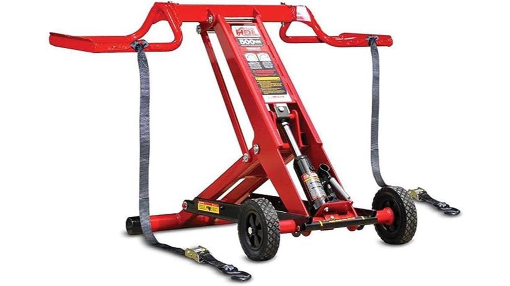 hydraulic lift jack for riding lawn mowers