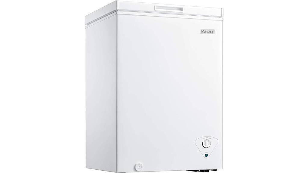 igloo 3 5 cu ft chest freezer in white
