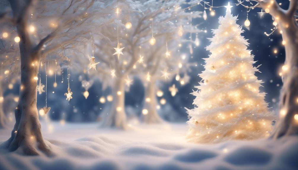 illuminating a white christmas tree