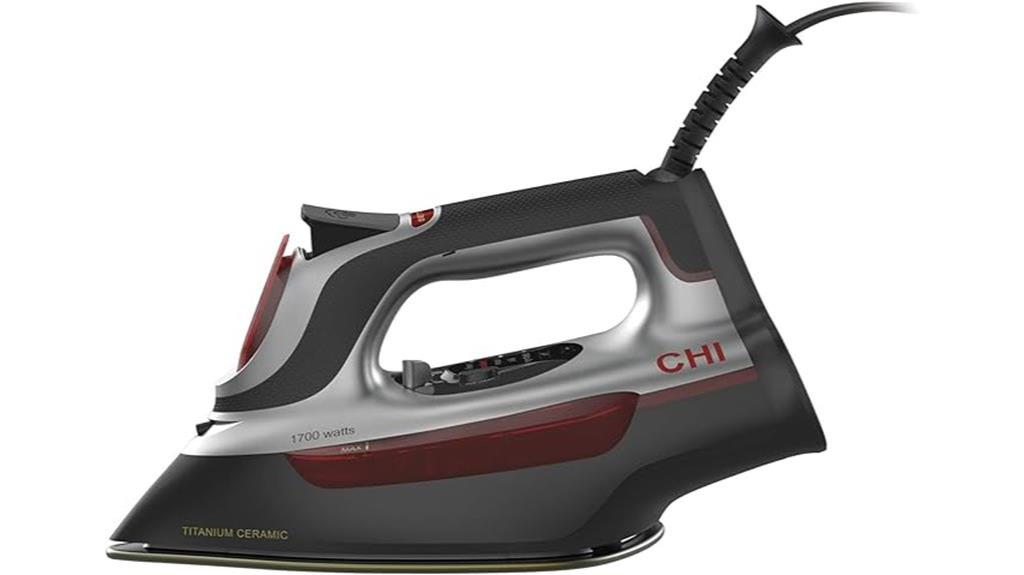 powerful steam iron with stainless steel soleplate