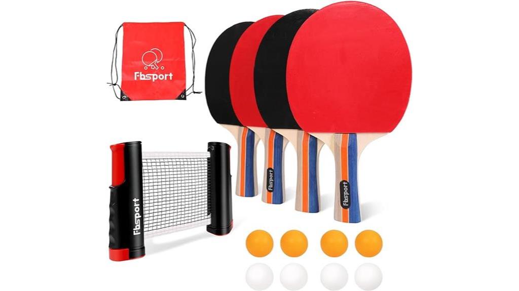 ping pong set with retractable net