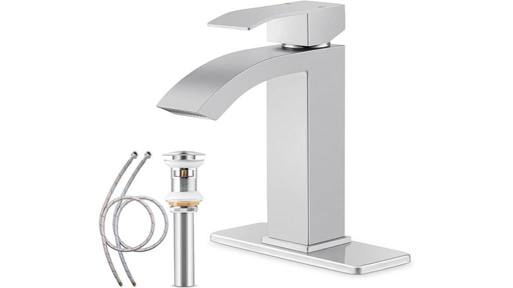 stylish brushed nickel faucet