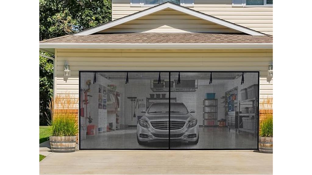 black 16x7 ft garage screen doors